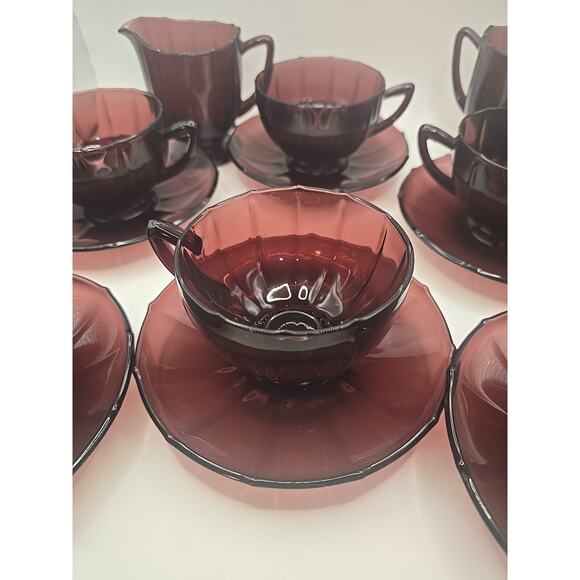 Vintage MCM Amhetyst Tea Set 14 Piece - Picture 2 of 4